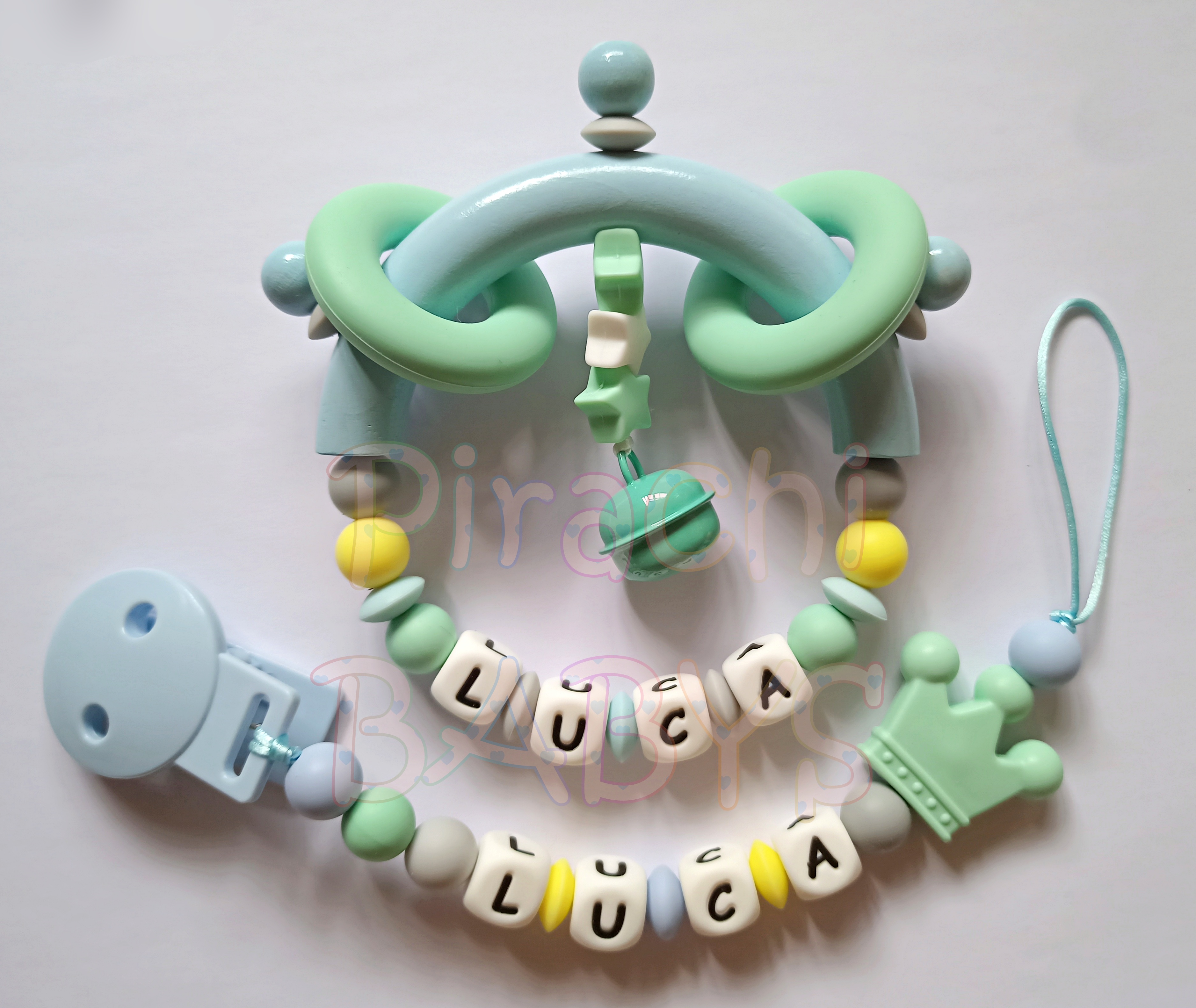 Conjunto de Sonajero y Chupetero - LUCA