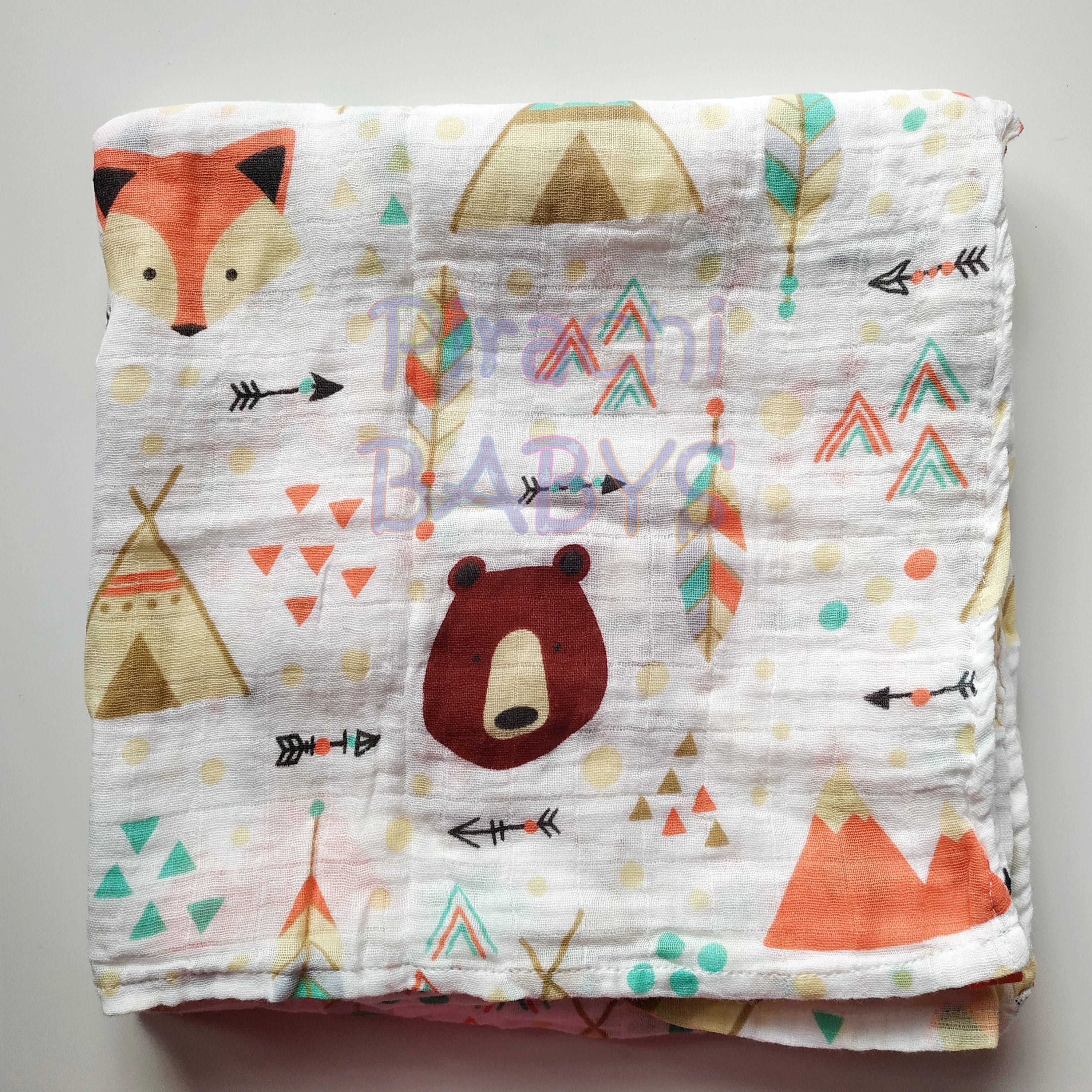 Muselina para bebé de algodón - Estampado TIPI - Imagen 2