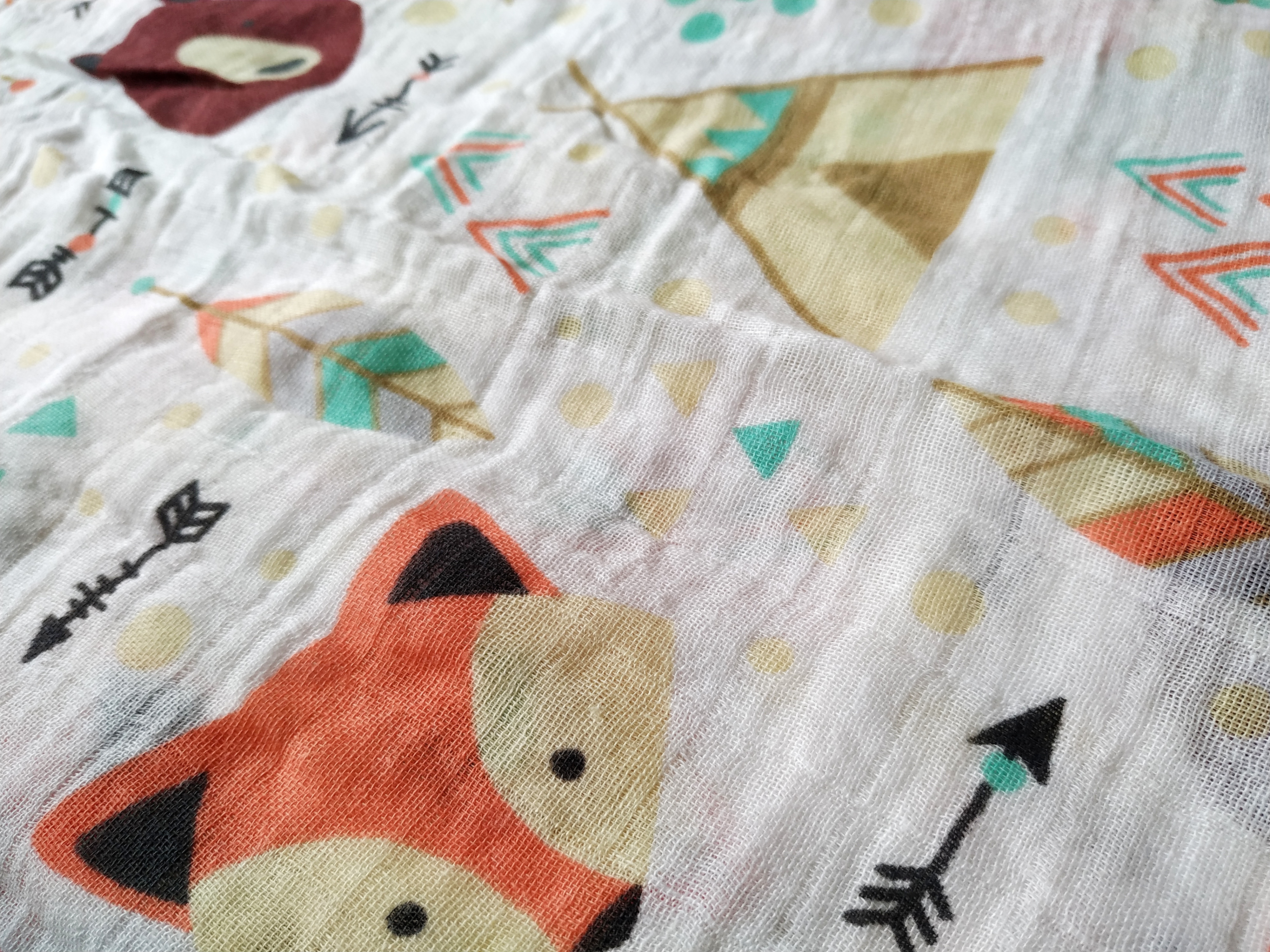 Muselina para bebé de algodón - Estampado TIPI - Imagen 3